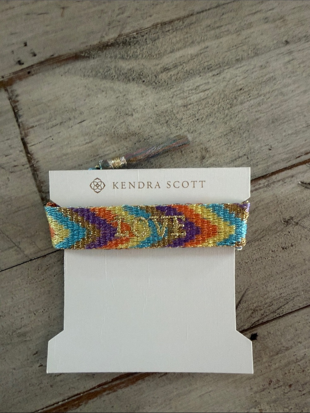 Kendra Scott Turquoise, Purple & Gold Woven Bracelet